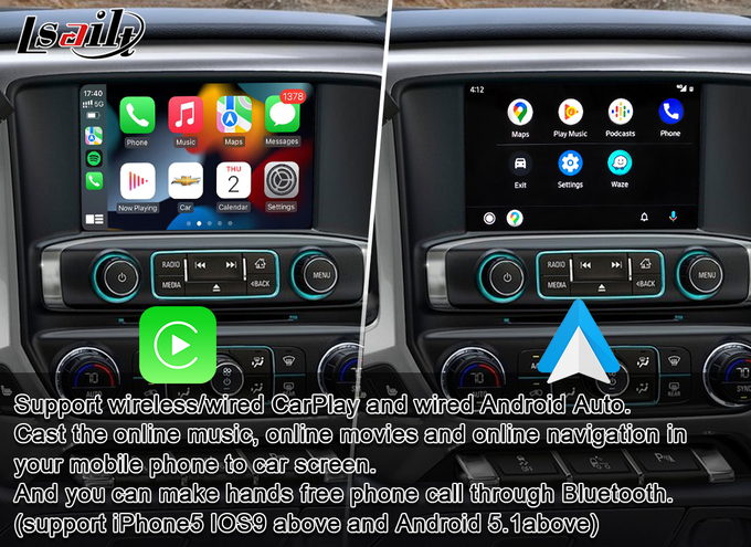 Διεπαφή πολυμέσων 4GB Lsailt Carplay για Chevrolet Silverado Tahoe MyLink 0