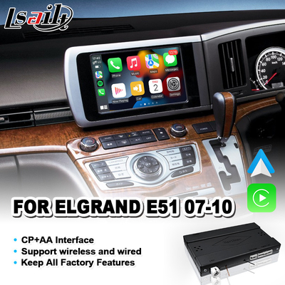 Διεπαφή βίντεο Lsailt Carplay Android Auto για Nissan Elgrand E51 Series 3 2007-2010