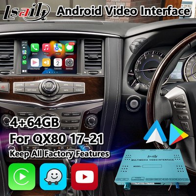 Διεπαφή βίντεο πολυμέσων πλοήγησης GPS αυτοκινήτου Lsailt Android για Infiniti QX80 2017-2021