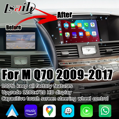 Ασύρματη Carplay αρρενωπή αυτόματη HD βελτίωση οθόνης αφής Infiniti M35 M25 Q70 Q70L