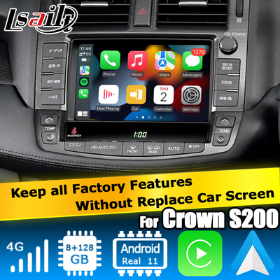 Το Toyota Crown GRS204 URS206 UZS207 S200 Android ασύρματο Carplay Android Auto 8+128GB που τροφοδοτείται από την Qualcomm