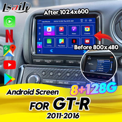Lsailt οθόνη πολυμέσων Android 8GB για GT-R 2011-2016 Περιλαμβάνεται ασύρματο CarPlay, Android Auto, Spotify, YouTube