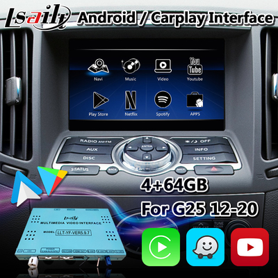 Android Carplay Navigation Interface Box για Infiniti G25 G37 G35 με NetFlix Android Auto