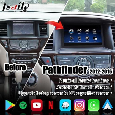 Οθόνη πολυμέσων αυτοκινήτων CarPlay για τον ανιχνευτή της Nissan, περίπολος, αρμάδα Infiniti QX με το αρρενωπό αυτοκίνητο
