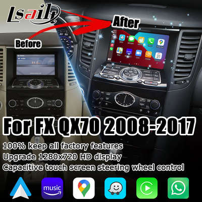 Βελτίωση οθόνης Infiniti FX35 FX50 FX37 FX QX70 IT06 HD με το ασύρματο carplay αρρενωπό αυτοκίνητο