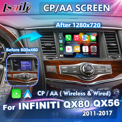 Ασύρματο αρρενωπό αυτόματο Carplay 8 οθόνη ίντσας HD για Infiniti QX80 QX56 2011-2017