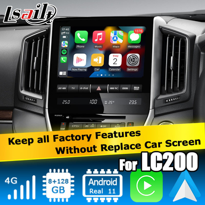 Το Toyota Land Cruiser LC200 Android video interface 8+128GB που τροφοδοτείται από την Qualcomm με carplay android auto