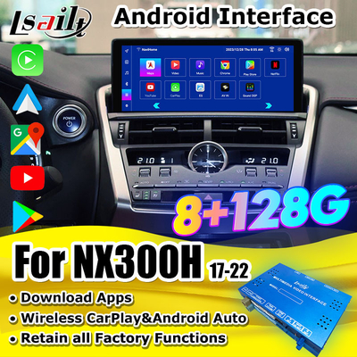 Lsailt 8+128G Qualcomm Android Interface για Lexus NX NX200H NX300 2013-2021 Περιλαμβάνει YouTube, NetFlix, CarPlay