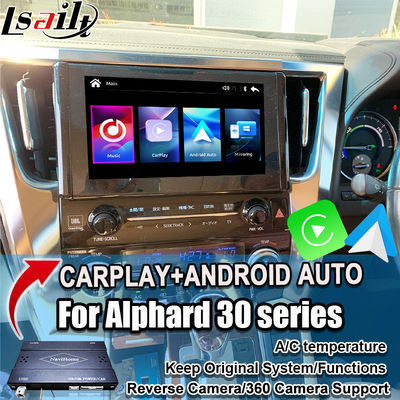 Ασύρματη μονάδα αναβάθμισης Apple CarPlay/Android Auto για Alphard 30 Series Vellfire Toyota Υποστήριξη FM Radio, A/C, Mirroring, Κάμερες