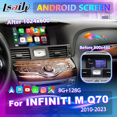 Ηθόνη πολυμέσων Android Carplay για το 2010-2023 Infiniti M25 M30d M37 M56 M35h Y51 Q70