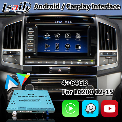 Διεπαφή βίντεο πολυμέσων Lsailt Android για Toyota Land Cruiser LC200 2013-2015 με Android Auto Carplay