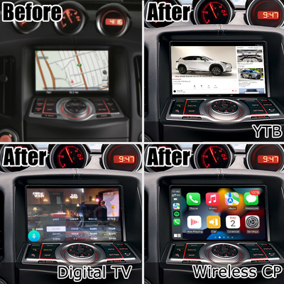 Nissan 370z μη καταστροφική οθόνη HD Youtube ασύρματη carplay αυτόματη αναβάθμιση android
