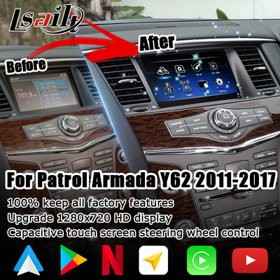 Αναβάθμιση οθόνης αφής Nissan Patrol Y62 2010-2016 με διεπαφή βίντεο android carplay youtube
