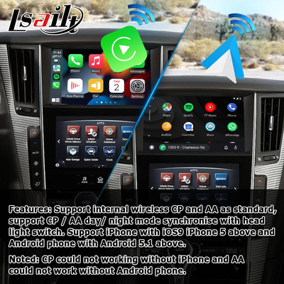 Ασύρματη carplay αρρενωπή αυτόματη διεπαφή μέσων προβολής οθόνης Infiniti Q50 Q60