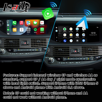 Ασύρματη carplay αρρενωπή αυτόματη οθόνη Lexus LS500 LS500h LS350 που αντανακλά τη διεπαφή