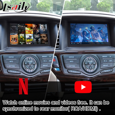 Οθόνη πολυμέσων αυτοκινήτων CarPlay για τον ανιχνευτή της Nissan, περίπολος, αρμάδα Infiniti QX με το αρρενωπό αυτοκίνητο