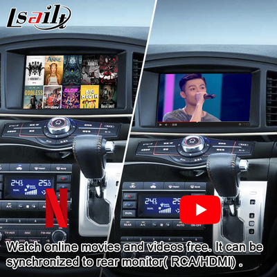 Ασύρματη οθόνη πολυμέσων αυτοκινήτων CarPlay για την περίπολο της Nissan Elgrand, αρμάδα Infiniti QX με τη ναυσιπλοΐα ΠΣΤ, αρρενωπό αυτοκίνητο