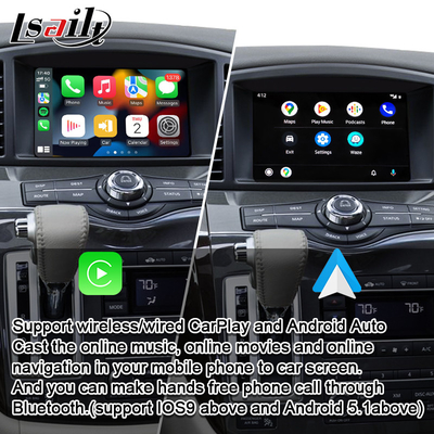 Ασύρματη διεπαφή CarPlay για την αναζήτηση της Nissan, περίπολος, αρμάδα, Infiniti QX με YouTube, αρρενωπό αυτοκίνητο