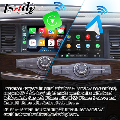 Ασύρματη carplay αρρενωπή αυτόματη βελτίωση ύφους cOem περιπόλου Y62 της Nissan από Lsailt