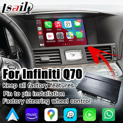 Ασύρματη carplay αρρενωπή αυτόματη τηλεφωνική οθόνη Infiniti Q70 που αντανακλά το κιβώτιο μέσων προβολής από Lsailt