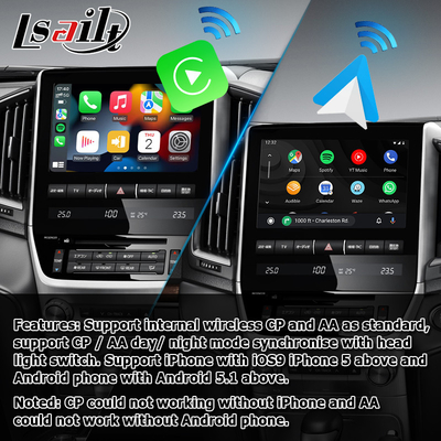 Τα ασύρματα carplay αρρενωπά αυτόματα πολυμέσα ύφους cOem ταχύπλοων σκαφών LC200 εδάφους της Toyota διασυνδέουν τη βελτίωση