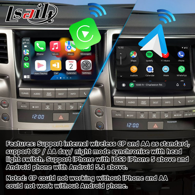Ασύρματο Carplay αρρενωπό αυτόματο κιβώτιο διεπαφών βελτίωσης ύφους cOem Lexus LX570