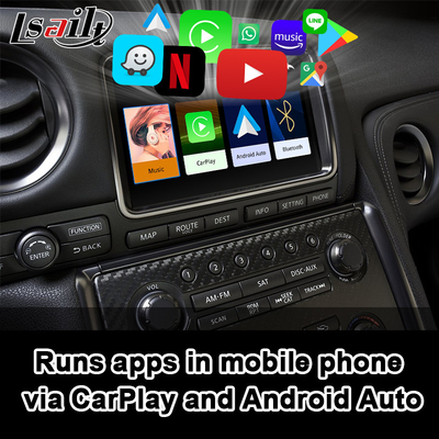 Διεπαφή Carplay για το ενσωματωμένο ασύρματο αρρενωπό αυτοκίνητο της Nissan GT-ρ GTR R35 2008-2017, σύνδεση καθρεφτών