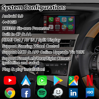 Τηλεοπτική διεπαφή Carplay Lsailt αρρενωπή για τον έλεγχο 2012-2015 ποντικιών Lexus RX270 RX350 RX450h RX