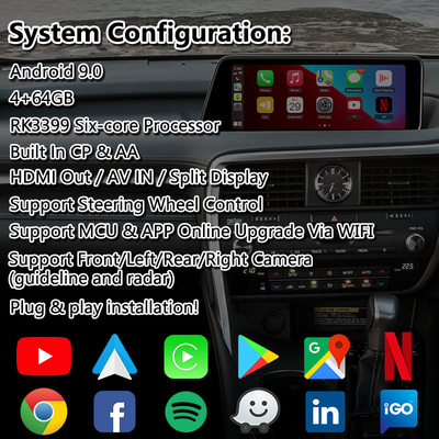 Lsailt Android Video Interface για το Lexus RX350 RX450h RX200t RX350L RX450L RX AL20 2016-2019