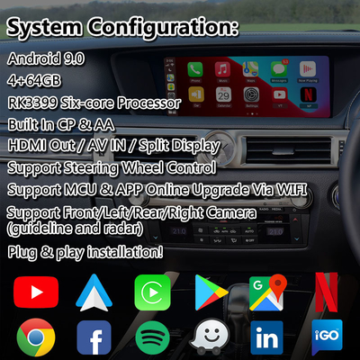 Lsailt Android Car Multimedia Interface για το Lexus GS300h GS200t GS350 GS450h GSF GS L10 2016-2020