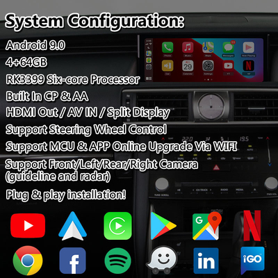 Lsailt Android Carplay Interface για Lexus IS200T IS300H IS350 IS300 F Sport AWD IS XE30 2017-2020