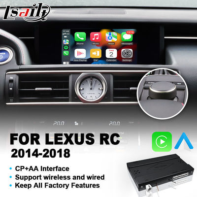 Διεπαφή Lsailt Wireless Carplay για Lexus RCF RC300 RC200t RC300h RC350 RC Έλεγχος με Κουμπί 2014-2018 IS RX NX
