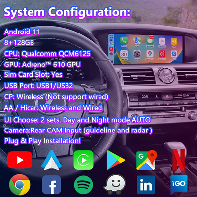 Lsailt 8+128GB Android πολυμέσων Carplay Interface Box για Lexus LS LS600h LS460 2012-2017