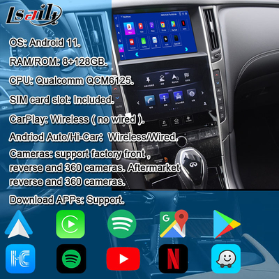Lsailt Android Infotainment Module για το Infiniti Q50 Q60 2014-2020 Διασύνδεση CarPlay, κιβώτιο πλοήγησης Android