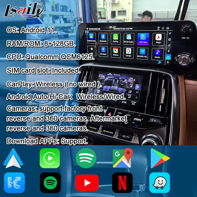 Lsailt Qualcomm Android Video Interface για Lexus LX600 LX500d RX ES NX 2021- Υποστήριξη YouTube, NetFlix, Wireless CarPlay