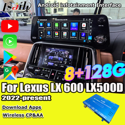 Lsailt Qualcomm Android Video Interface για Lexus LX600 LX500d RX ES NX 2021- Υποστήριξη YouTube, NetFlix, Wireless CarPlay