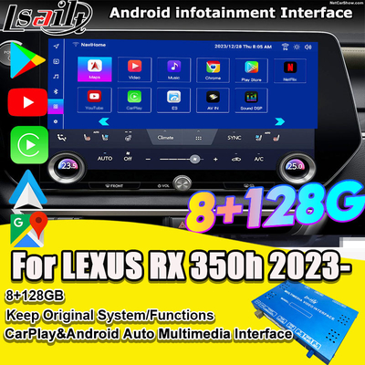 Διασύνδεση βίντεο πολυμέσων Android για RX350h RX500H 2023-2024 NX LX GX ES Περιλαμβάνεται NetFlix, YouTube, κουζίνα κάρτας SIM