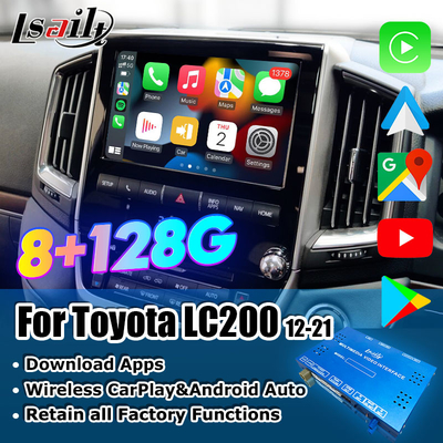 8+128GB Qualcomm Android Multimedia Video Interface για το Land Cruiser 2013-2021 LC200, VX_R, GX_R με ασύρματο CarPlay