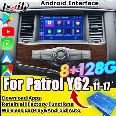 Lsailt 8+128G Android 13 Smart Infotainment Module για την Nissan Patrol Y62 2010-2020 Περιλαμβάνει ασύρματο CarPlay, NetFlix