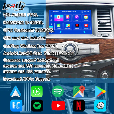 Lsailt 8+128G Android 13 Smart Infotainment Module για την Nissan Patrol Y62 2010-2020 Περιλαμβάνει ασύρματο CarPlay, NetFlix