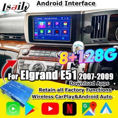 Lsailt 8G Android Smart Infotainment Module για Nissan Elgrand E51 Σειρά 3 Υποστήριξη CarPlay, YouTube, Εικονίδιο κεφαλαίου
