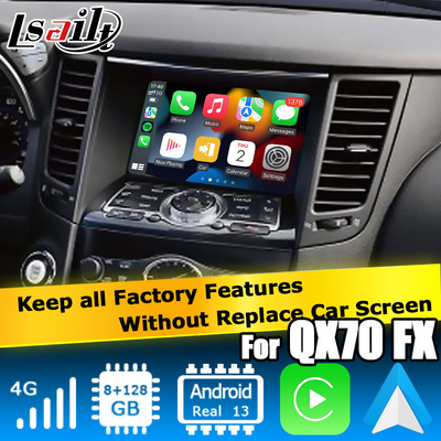 Υποστήριξη Android 13 Navigation Car Video Interface Waze / Youtube για το Infiniti QX70 / FX50 FX35 FX37
