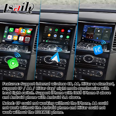 Υποστήριξη Android 13 Navigation Car Video Interface Waze / Youtube για το Infiniti QX70 / FX50 FX35 FX37