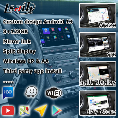 Android 13 8+128 Ναυσιπλοΐα ασύρματο carplay Android αυτόματο βίντεο διεπαφή για Nissan GT-R GTR R35
