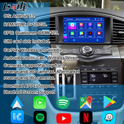 Lsailt Android 13 Smart Android Infotainment Module για την Nissan Quest 2011-2022 Υποστήριξη ασύρματου CarPlay, NetFlix