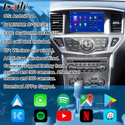 Nissan Multimedia Interface 8G Android 13 Διασύνδεση πληροφορικής και ψυχαγωγίας για Pathfinder R52 2013-2020 Armada Patrol με CarPlay