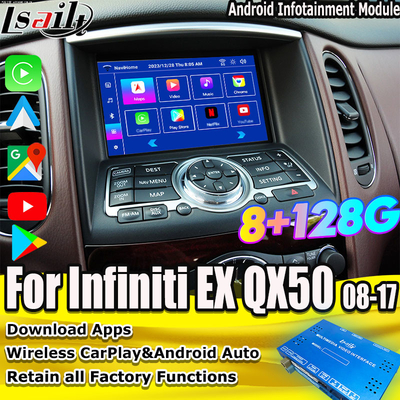 Lsailt 8G Android Infotainment Module για το Infiniti EX QX50 2008-2017 Περιλαμβάνει ασύρματο CarPlay, YouTube, NetFlix