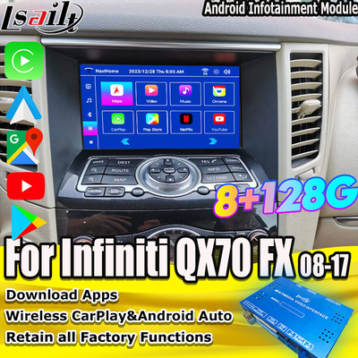 Lsailt 8G Android Multimedia Interface για το Infiniti QX70 FX35 FX37 2008-2017 Ενσωματωμένο ασύρματο CarPlay, Android Auto