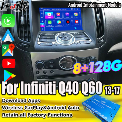 Lsailt 8G Android Multimedia Interface για το Infiniti Q40 Q60 G37 G35 Μοντέλο πληροφορικής και ψυχαγωγίας Ενσωματωμένο ασύρματο CarPlay