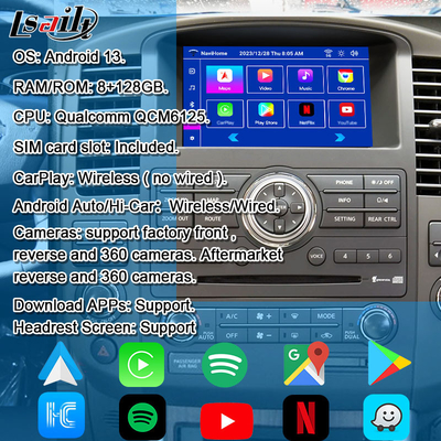 Lsailt OEM Ενσωμάτωση Android πολυμέσων Διασύνδεση βίντεο για Pathfinder R51 Nissan Navara D40 CarPlay& Android Auto Retrofit